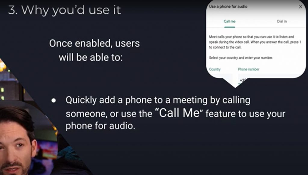 call me feature in google meet