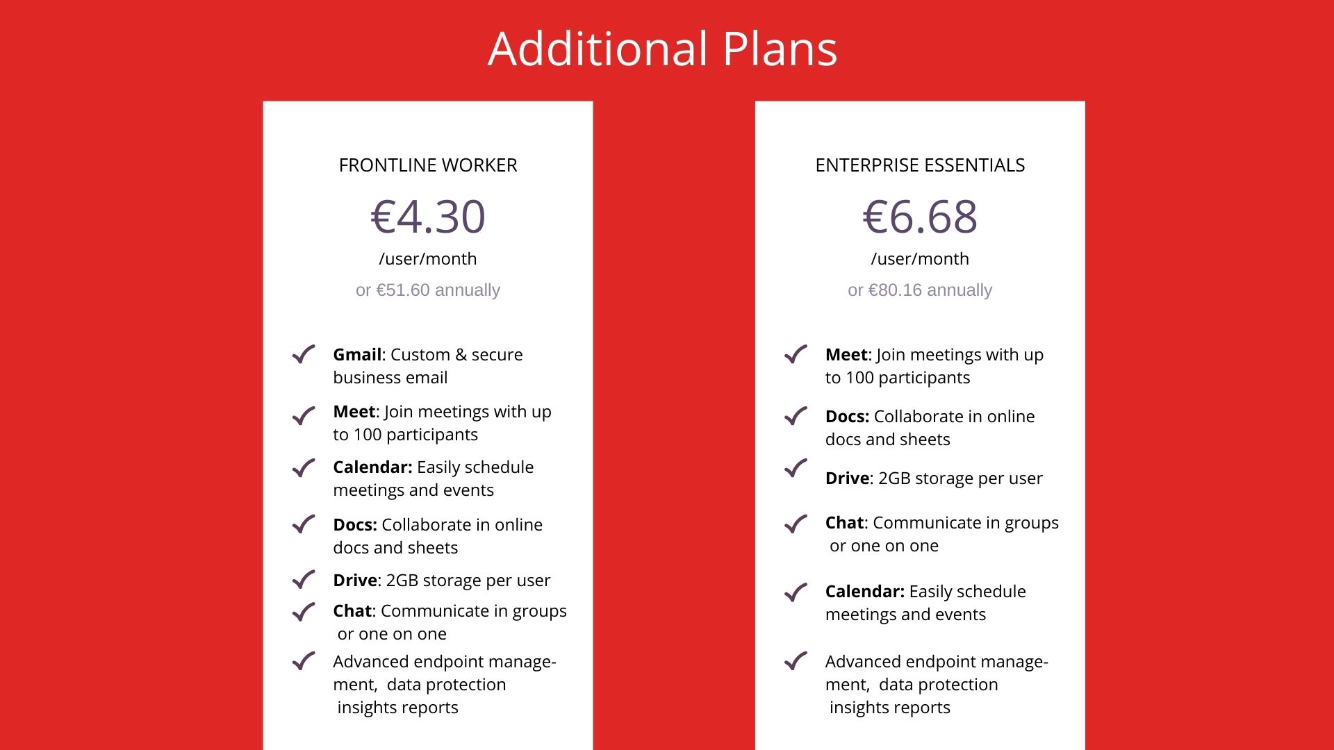 google workspace plans google workspace plans