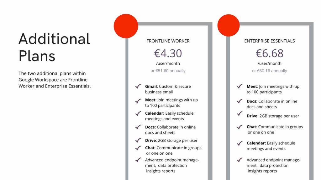 Frontline Worker and Enterprise Essentials Plans for Google Workspace