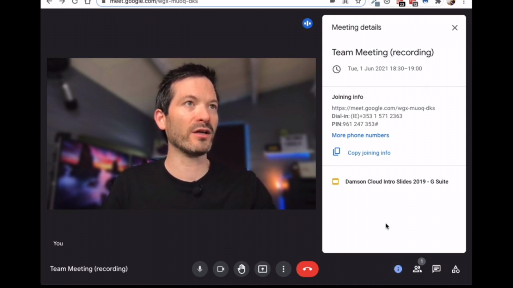 new google meet interface meeting details window