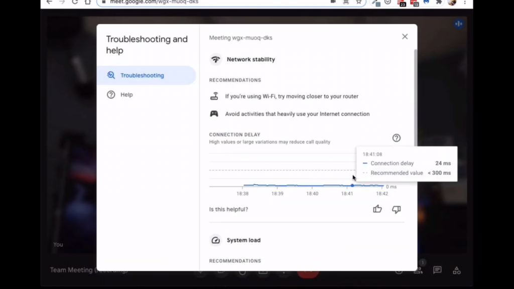 new google meet interface troubleshooting window