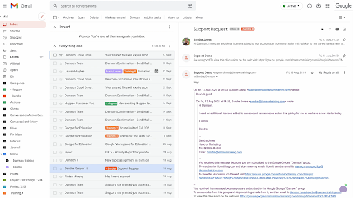 Gmail customised to look like Outlook