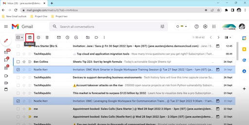 Bulk Archiving Emails On Gmail